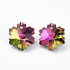 Electroplated Glass Charms EGLA-N006-015B-3