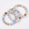 Natural Morganite Stretch Bracelets BJEW-S138-02F-12mm-2
