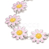 Enamel Daisy Link Chains Bracelet BJEW-P271-01P-05-2