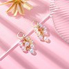 Acrylic Round Cluster Dangle Leverback Earrings EJEW-JE05283-3