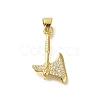 Rack Plating Brass Micro Pave Cubic Zirconia Pendants KK-Z086-66G-01-1