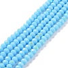 Electroplate Opaque Solid Color Glass Beads Strands EGLA-A034-P8mm-L11-1
