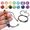 Round Natural Mixed Gemstone Braided Bead Bracelet BJEW-YW0001-11-4