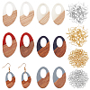 SUPERFINDINGS DIY 6 Pairs Mixed Shape Resin & Walnut Wood Earring Makings DIY-FH0001-95-1