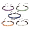 Natural Gemstone & Synthetic Hematite Braided Bead Bracelet for Women BJEW-JB08181-1