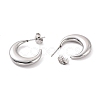Non-Tarnish 304 Stainless Steel Crescent Moon Stud Earrings for Women EJEW-F280-05C-P-2
