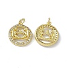 Real 18K Gold Plated Brass Micro Pave Clear Cubic Zirconia Pendants KK-E068-VB409-3-1