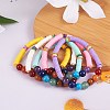 Round Natural & Synthetic Stone Beads Stretch Bracelets Set BJEW-SW00014-7