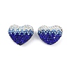 Gradient Color Heart Shaped Polymer Clay Rhinestone Beads CLAY-NH0002-03D-1