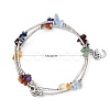 Three Loops Natural Gemstone Beaded Wrap Bracelets X-BJEW-JB02331-03-7