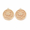 Brass Micro Pave Clear Cubic Zirconia Pendants KK-S364-116-1