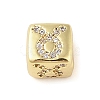 Brass Micro Pave Clear Cubic Zirconia European Beads KK-K368-01G-02-1