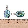 Rack Plating Natural Paua Shell Pendants KK-E059-18P-02-3