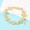 Bear Brass Micro Pave Cubic Zirconia Link Chain Bracelets for Women BJEW-K248-05G-01-2