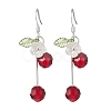 Glass Beads Cherry Dangle Earrings EJEW-JE06640-03-2