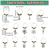 12Pcs Christmas Theme Tibetan Style Alloy & Glass Pendants Wine Glass Charms AJEW-SC0002-02-2