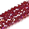 Transparent Electroplate Glass Beads Strands EGLA-A039-T6mm-B27-1