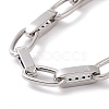 Clear Cubic Zirconia Oval Link Chain Bracelet BJEW-E015-01P-3