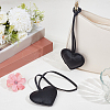 PU Leather Heart Pendant Decorations HJEW-CL0001-12B-4