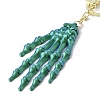 Halloween Plastic Skeleton Hand Pendant Keychain LS-HJEW-H063-01G-02-3