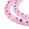 Handmade Evil Eye Lampwork Flat Round Bead Strands X-LAMP-L058-6mm-15-3