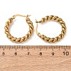 Iron Plating(IP) 304 Stainless Steel Twist Rope Hoop Earrings for Women Hand Polished EJEW-G298-07B-G-3