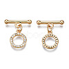 Brass Micro Pave Clear Cubic Zirconia Toggle Clasps KK-Q278-014-NF-2
