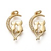 Brass Micro Pave Clear Cubic Zirconia Pendants ZIRC-C020-04G-1