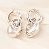 Nuggets Brass Hoop Earrings for Women EJEW-U057-06B-02P-1