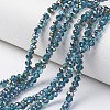 Electroplate Transparent Glass Beads Strands EGLA-A034-T6mm-Q12-1