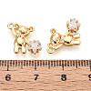 Brass Micro Pave Clear Cubic Zirconia Pendants KK-T078-02G-04-3