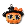 Halloween Printed Opaque Resin Pendants RE-CBAD0A2-07B-P-1