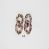 Alloy & Glass Dangle Stud Earrings FS-WG3D9CC-09-1