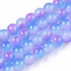 Baking Paint Imitation Jade Glass Round Bead Strands DGLA-N003-8mm-01-1