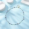 Brass Evil Eye & Glass Beaded Chain Necklace NJEW-JN04312-4