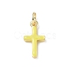 Real 18K Gold Plated Eco-Friendly Rack Plating Brass Enamel Pendants KK-F845-40G-06-1