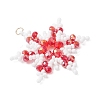 Glass Seed Beaded Snowflake Pendants PALLOY-MZ00890-03-3