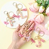 Letter A~Z Transparent Glitter Resin Pendant Keychains KEYC-FZ00024-01-4