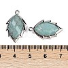 Natural Amazonite Faceted Leaf Pendants G-I375-04P-02-3