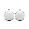 Tarnish Resistant 304 Stainless Steel Pendant Cabochon Settings STAS-G127-13-12mm-P-2