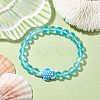 8mm Round Dyed Synthetic Moonstone Beaded Stretch Bracelets BJEW-JB10308-05-2