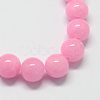 Natural Dyed Yellow Jade Gemstone Bead Strands G-R271-6mm-Y02-2