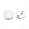 304 Stainless Steel Brooch Cabochon Settings STAS-E547-08K-P-1