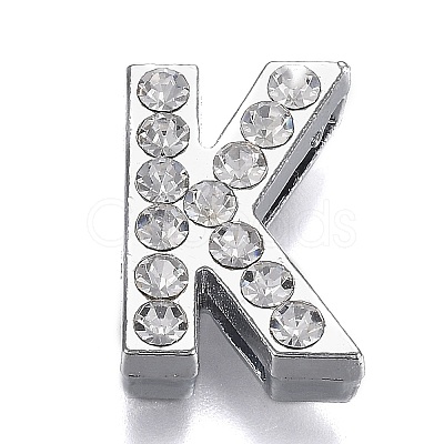 Alloy Letter Slide Charms RB-F034-01K-P-RS-1