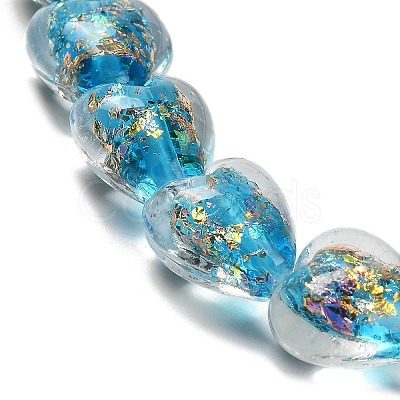 Handmade Dichroic Foil Glass Beads Strands DICH-U001-03F-1