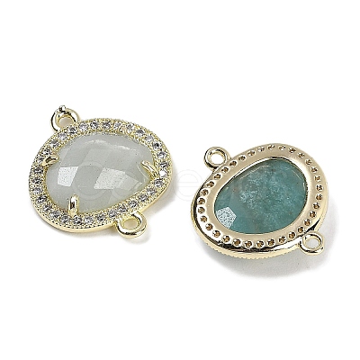 Natural Flower Amazonite Faceted Oval Links G-B126-01G-15-1