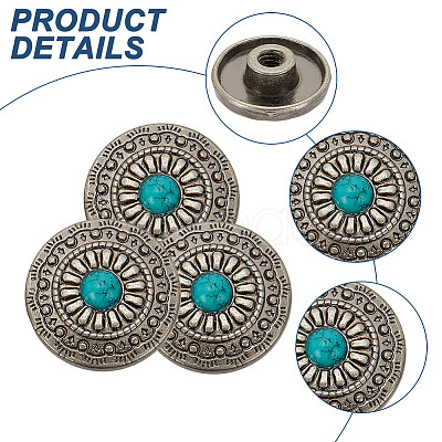 15Pcs 1-Hole Alloy & Plastic Beads Buttons BUTT-HY0001-11D-1
