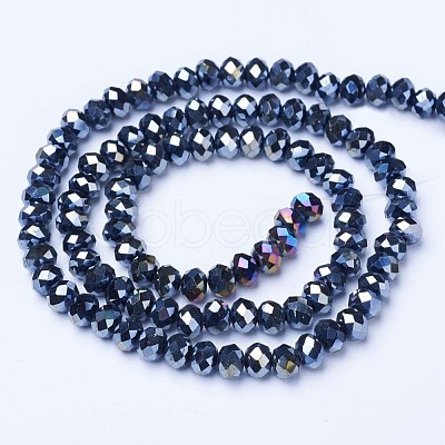 Electroplate Glass Beads Strands EGLA-A034-P6mm-B01-1