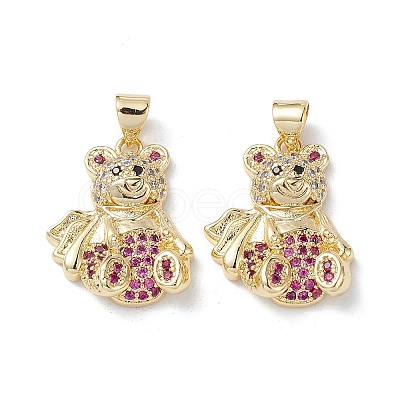 Brass Micro Pave Cubic Zirconia Pendants KK-M240-16-1