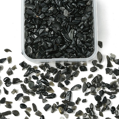 50G Natural Obsidian Chip Beads G-YW0001-59-1